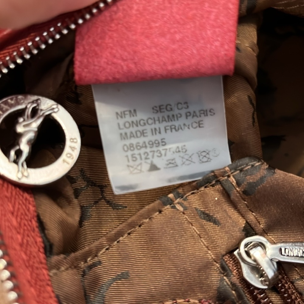 Longchamp Burgundy Leather Top-Handle Shoulder Bag - Picture 8 of 10